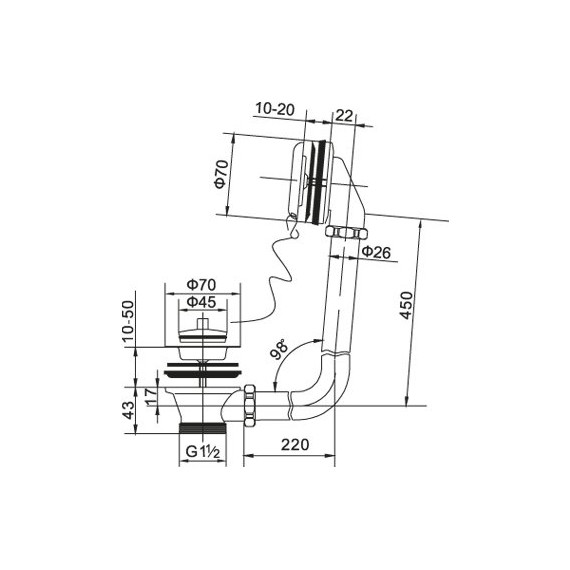 Слив-перелив BelBagno BB-OVF-02-BRN, бронза фото 2