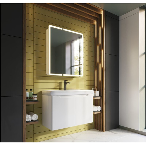 Зеркало-шкаф Dreja Point Led 70 см 99.9033, белый глянец фото 8