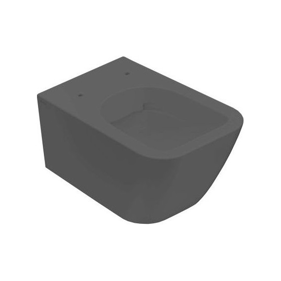 Унитаз подвесной безободковый Globo Stone 52х36 см STS05.AR, черный матовый, Цвет производителя: чёрный матовый фото 