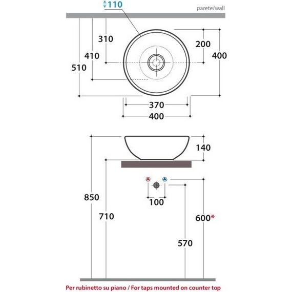 Раковина-чаша Globo Lavabi d'arredamento 40 см LAT41.BI - 3 Раковина-чаша Globo Lavabi d'arredamento 40 см LAT41.BI фото 3