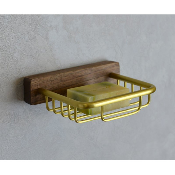 Мыльница Bronze de luxe Forest 10703G, цвет орех/золото матовое фото 2