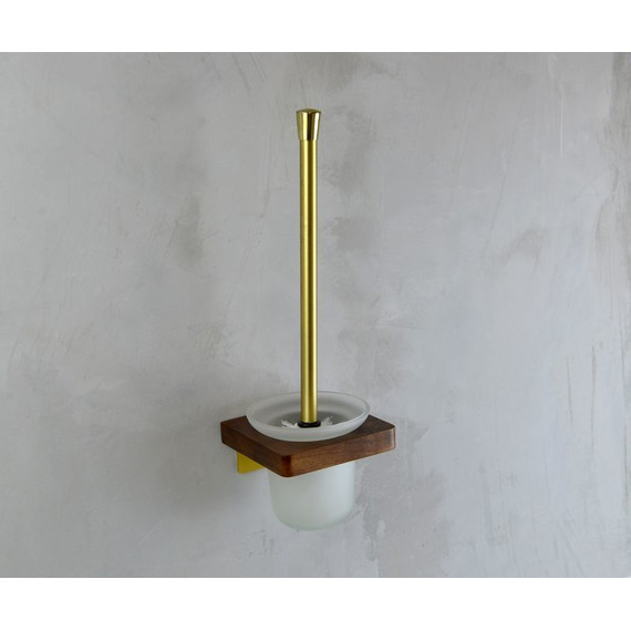 Ёршик для унитаза Bronze de luxe Forest 10706G, цвет орех/золото матовое - 2 Ёршик для унитаза Bronze de luxe Forest 10706G, цвет орех/золото матовое фото 2