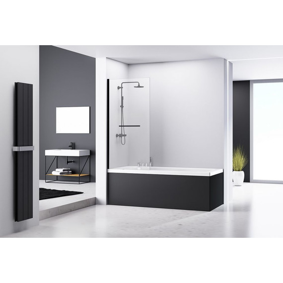 Шторка для ванны Abber Immer Offen 80 см AG70080B, черный/прозрачное - 2 Шторка для ванны Abber Immer Offen 80 см AG70080B, черный/прозрачное фото 2