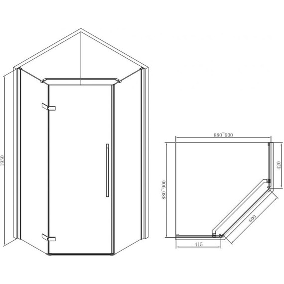 Душевое ограждение Abber Ewiges Wasser 90х90 см AG05090B, черный/прозрачное - 8 Душевое ограждение Abber Ewiges Wasser 90х90 см AG05090B, черный/прозрачное фото 8