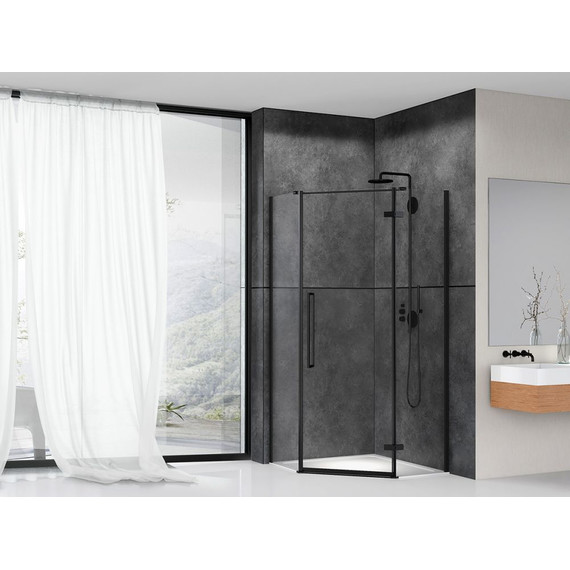 Душевое ограждение Abber Ewiges Wasser 100х100 см AG05100B, черный/прозрачное фото 2