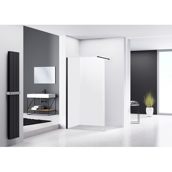 Душевая перегородка Abber Immer Offen 120 см AG61120B, черный/прозрачное - 2 Душевая перегородка Abber Immer Offen 120 см AG61120B, черный/прозрачное фото 2