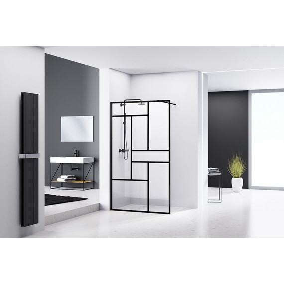 Душевая перегородка Abber Immer Offen 120 см AG63120B, черный/прозрачное - 3 Душевая перегородка Abber Immer Offen 120 см AG63120B, черный/прозрачное фото 3
