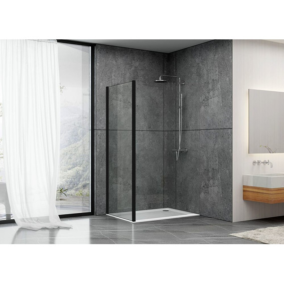 Боковая стенка Abber Schwarzer Diamant 80 см S80B, черный/прозрачное фото 2