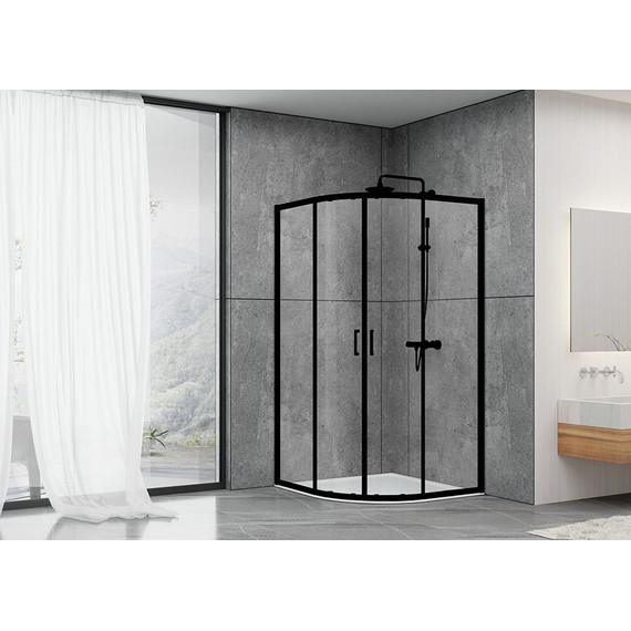 Душевое ограждение Abber Schwarzer Diamant 90х90 см AG01090B, черный/прозрачное - 2 Душевое ограждение Abber Schwarzer Diamant 90х90 см AG01090B, черный/прозрачное фото 2