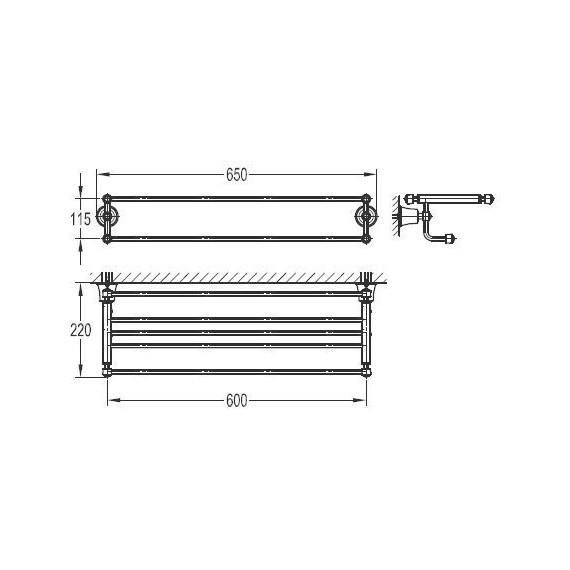 Полка для полотенец Cezares Liberty CZR-F-8980 - 3 Полка для полотенец Cezares Liberty CZR-F-8980 фото 3