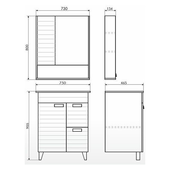 Тумба напольная с раковиной Comforty Клеон 75H см, дуб дымчатый фото 4