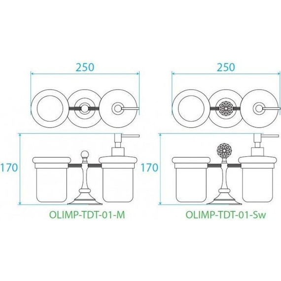 Дозатор для жидкого мыла со стаканом Cezares Olimp OLIMP-TDT-01-Sw - 2 Дозатор для жидкого мыла со стаканом Cezares Olimp OLIMP-TDT-01-Sw фото 2