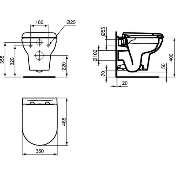 Инсталляция Ideal Standard ProSys Eco Frame M с подвесным безободковым унитазом Exacto X022601 - 5 Инсталляция Ideal Standard ProSys Eco Frame M с подвесным безободковым унитазом Exacto X022601 фото 5