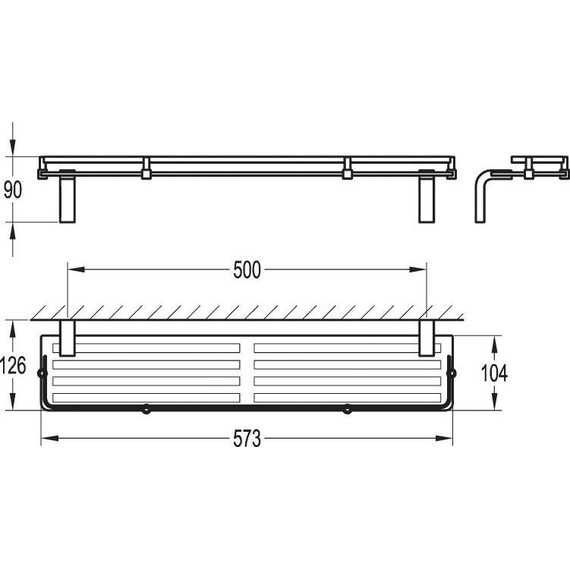 Стеклянная полка Cezares Ultima 57 см CZR-F-8929 - 2 Стеклянная полка Cezares Ultima 57 см CZR-F-8929 фото 2