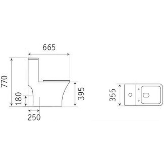 Унитаз-компакт CeramaLux Rimless 1217-P с крышкой микролифт - 5 Унитаз-компакт CeramaLux Rimless 1217-P с крышкой микролифт фото 5