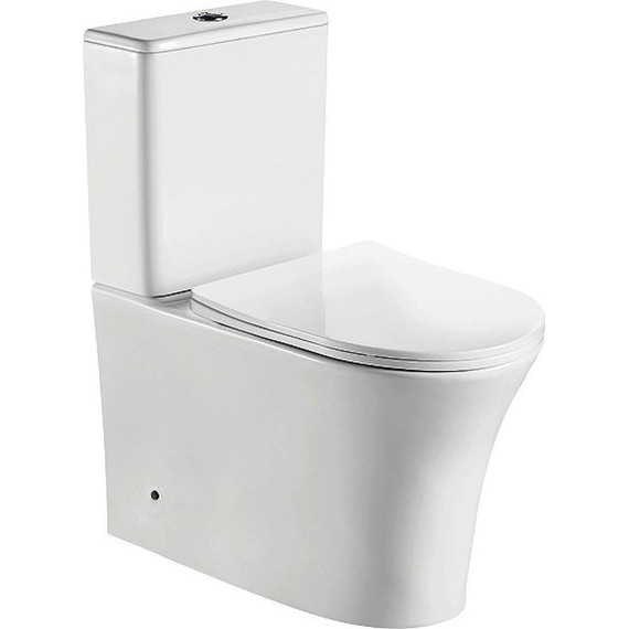 Унитаз-компакт CeramaLux Rimless 1219A с крышкой микролифт (арматура Geberit) фото 