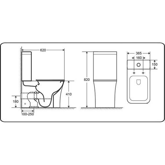 Унитаз-компакт CeramaLux Rimless 1219A с крышкой микролифт (арматура Geberit) фото 2
