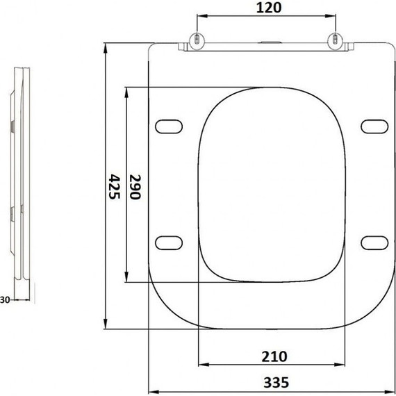 Унитаз приставной CeramaLux Rimless 215D с крышкой микролифт фото 3