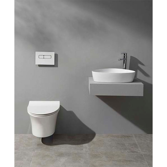 Унитаз подвесной CeramaLux Rimless CL-2100 с крышкой микролифт фото 3