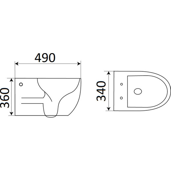 Унитаз подвесной CeramaLux Rimless CL2196 -18 с крышкой микролифт, черный глянцевый, Цвет производителя: чёрный глянцевый фото 5