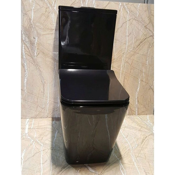 Унитаз-компакт CeramaLux Rimless NS-2170-18 с крышкой микролифт, черный глянцевый (арматура Geberit), Цвет производителя: чёрный глянцевый - 2 Унитаз-компакт CeramaLux Rimless NS-2170-18 с крышкой микролифт, черный глянцевый (арматура Geberit), Цвет производителя: чёрный глянцевый фото 2