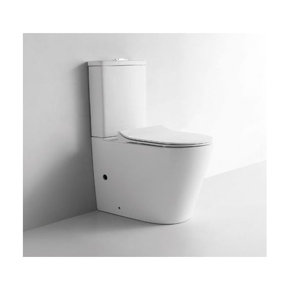 Унитаз-компакт CeramaLux Rimless NS-2178 с крышкой микролифт (арматура Geberit) фото 