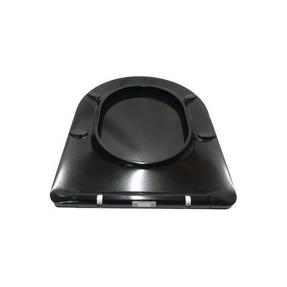 Унитаз приставной CeramaLux Rimless NS-3178-18 с крышкой микролифт, черный глянцевый фото 4