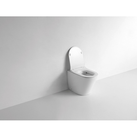 Унитаз приставной CeramaLux Rimless NS-3178 с крышкой микролифт - 7 Унитаз приставной CeramaLux Rimless NS-3178 с крышкой микролифт фото 7