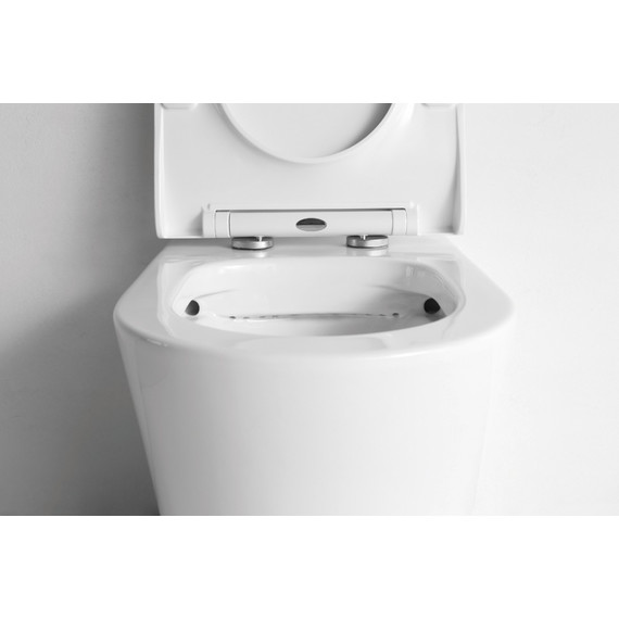 Унитаз приставной CeramaLux Rimless NS-3178 с крышкой микролифт - 10 Унитаз приставной CeramaLux Rimless NS-3178 с крышкой микролифт фото 10