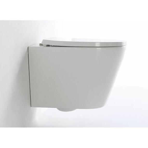 Унитаз подвесной CeramaLux Rimless NS-5178 с крышкой микролифт, Цвет производителя: белый фото 3