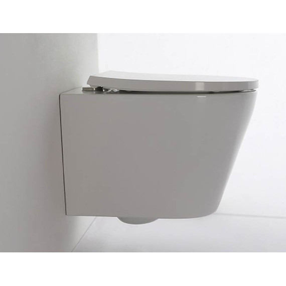 Унитаз подвесной CeramaLux Rimless NS-5178 с крышкой микролифт, Цвет производителя: белый фото 5