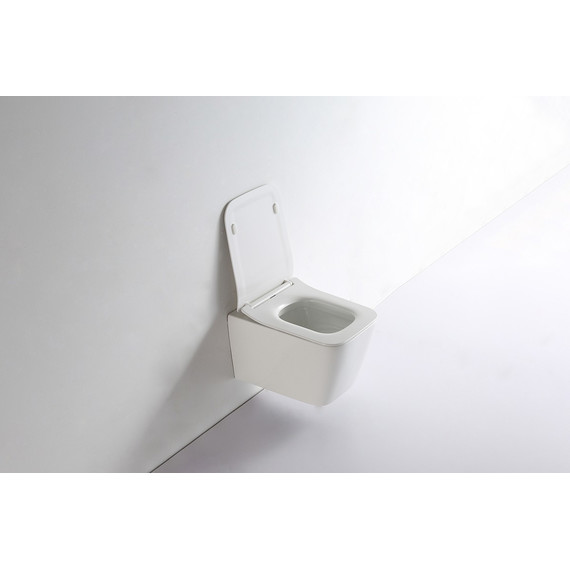 Унитаз подвесной CeramaLux Rimless NS5170 с крышкой микролифт, Цвет производителя: белый фото 2