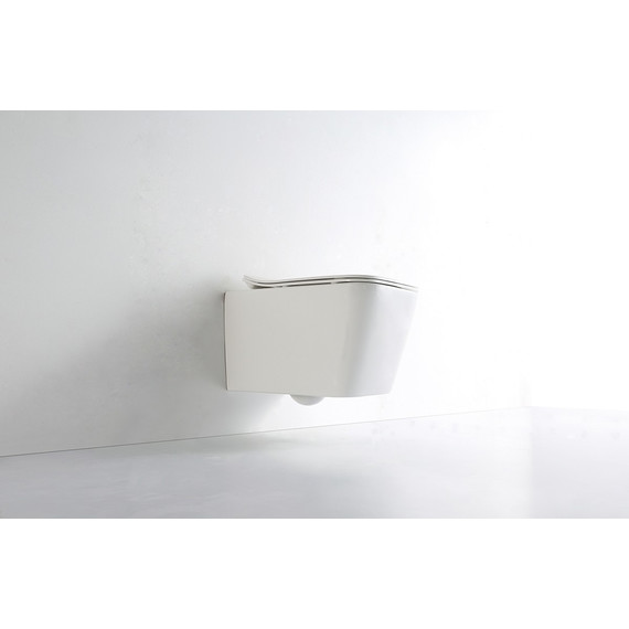 Унитаз подвесной CeramaLux Rimless NS5170 с крышкой микролифт, Цвет производителя: белый фото 3