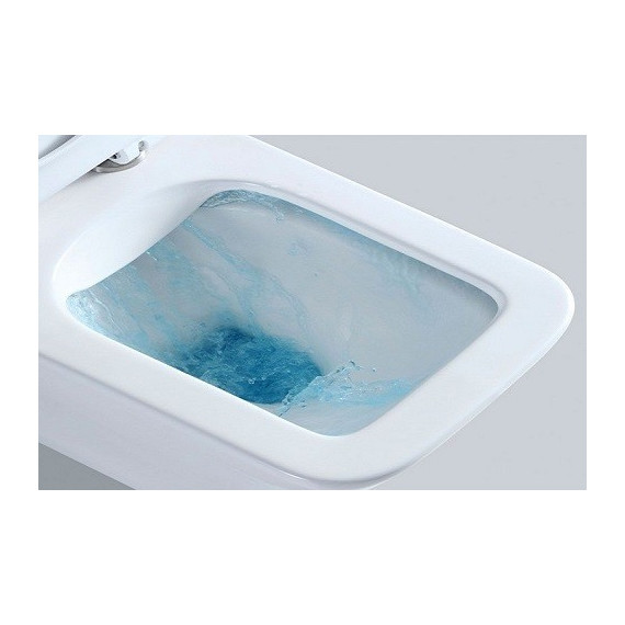 Унитаз подвесной CeramaLux Rimless NS5170 с крышкой микролифт, Цвет производителя: белый фото 6