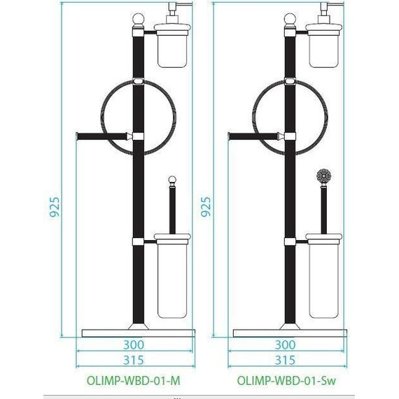 Стойка с держателем и ёршиком Cezares Olimp OLIMP-WBD-01-Sw - 2 Стойка с держателем и ёршиком Cezares Olimp OLIMP-WBD-01-Sw фото 2