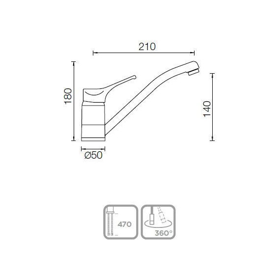 Смеситель для кухни Schock COSMO, альпина фото 2