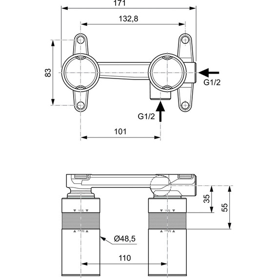 Скрытая часть для смесителя Ideal Standard A1313NU фото 2