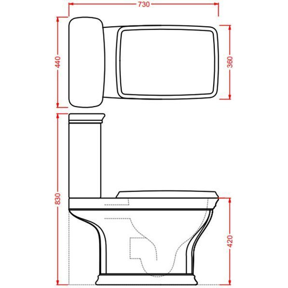 Унитаз-компакт ArtCeram Civitas CIV004 01 00, Цвет производителя: белый фото 5