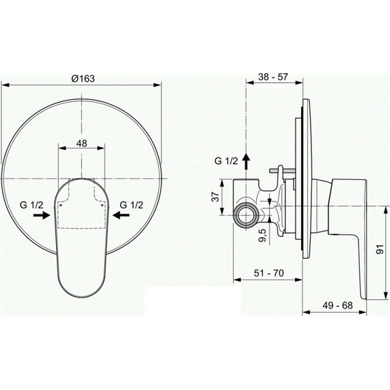 Смеситель для душа Ideal Standard Silk Black Cerafine O A7192XG, черный матовый фото 2