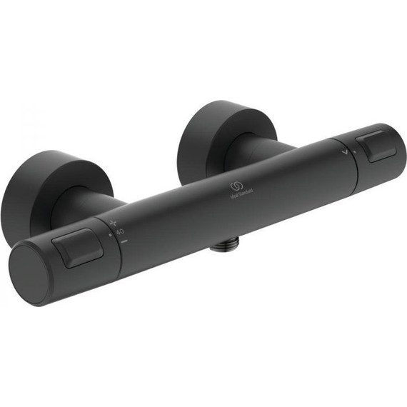 Смеситель для душа с термостатом Ideal Standard Silk Black Ceratherm T25 A7201XG, черный матовый фото 