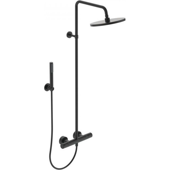 Душевая стойка с термостатом Ideal Standard Ceratherm T25 BC748XG, черный матовый фото 