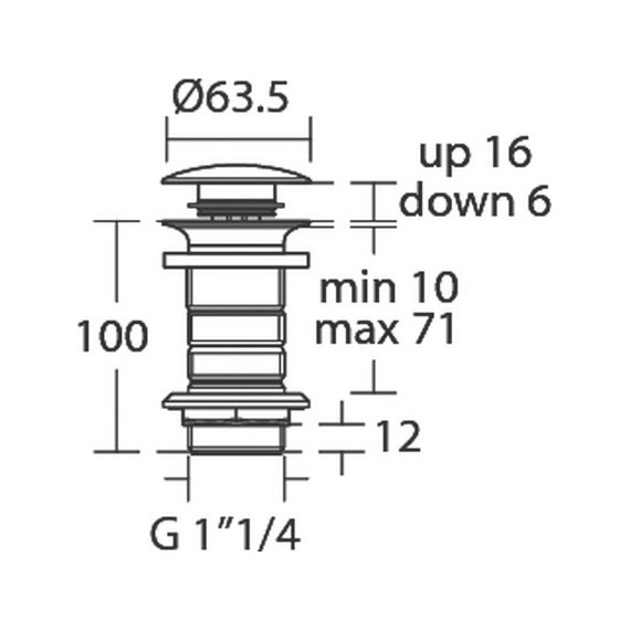 Донный клапан Ideal Standard Silk Black E1483XG, черный матовый фото 2