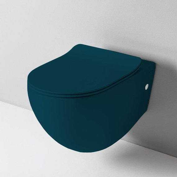 Унитаз подвесной безободковый ArtCeram File 2.0 FLV004 42 00, petrolio, Цвет производителя: синий фото 2
