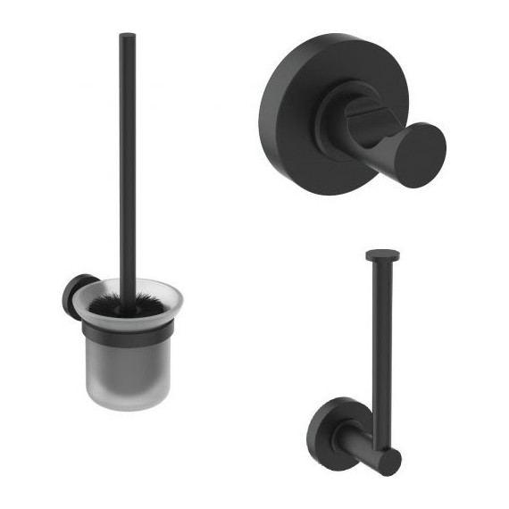 Набор аксессуаров для ванной комнаты Ideal Standard Silk Black IOM A9246XG, черный матовый фото 