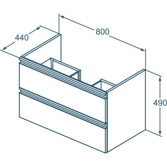 Тумба подвесная с раковиной Ideal Standard Silk Black Tesi 80 см T0051ZT, черный матовый фото 5