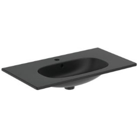 Тумба подвесная с раковиной Ideal Standard Silk Black Tesi 80 см T0051ZT, черный матовый фото 3