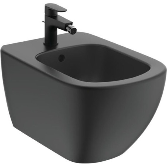 Биде подвесное Ideal Standard Silk Black Tesi T3552V3, черный матовый фото 