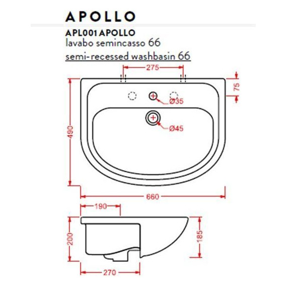 Раковина врезная на столешницу Artceram Washbasins Diana 66 см APL001 01 00 bi*1 - 3 Раковина врезная на столешницу Artceram Washbasins Diana 66 см APL001 01 00 bi*1 фото 3