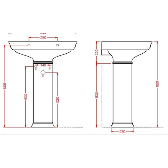 Пьедестал ArtCeram Civitas для раковины 68 см CIC001 01 00 bi*1 фото 3