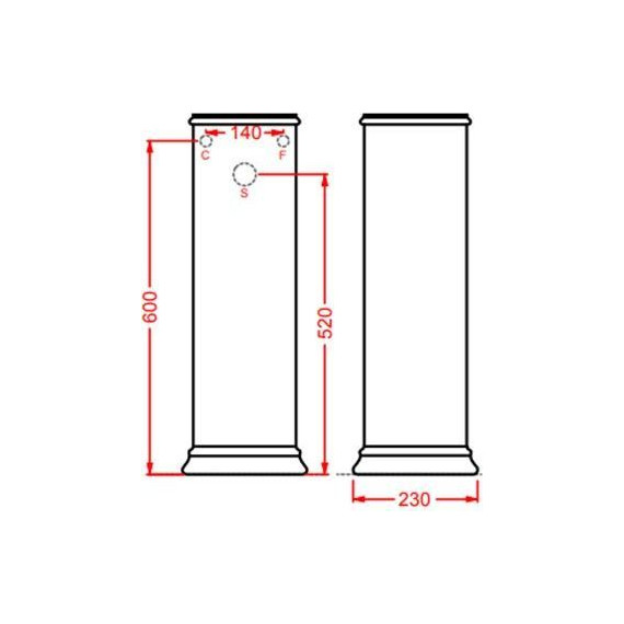 Пьедестал ArtCeram Civitas для раковины 68 см CIC001 34 00, серый фото 2